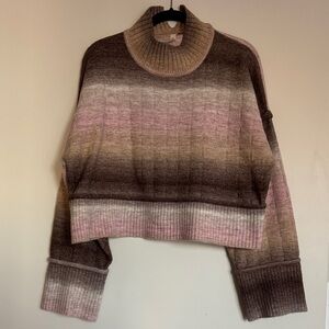 Pilcro Pink & Brown Ombré Sweater